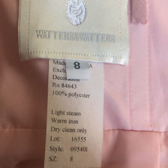 WATTERS NANCY 9540i CRINKLE CHIFFON STRAPLESS BRIDESMAID PROM FORMAL DRESS SZ 8 - Picture 12 of 16